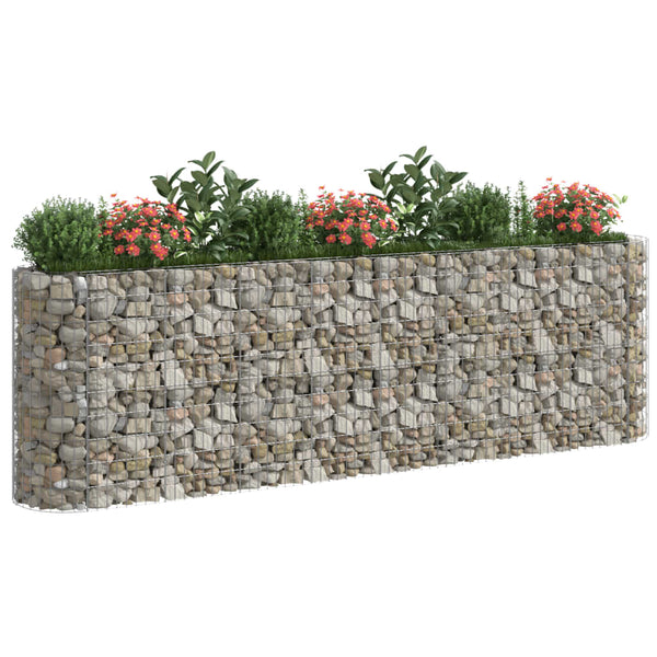 vidaXL Galvanized Iron Raised Garden Bed Gabion 330x50x100 cm