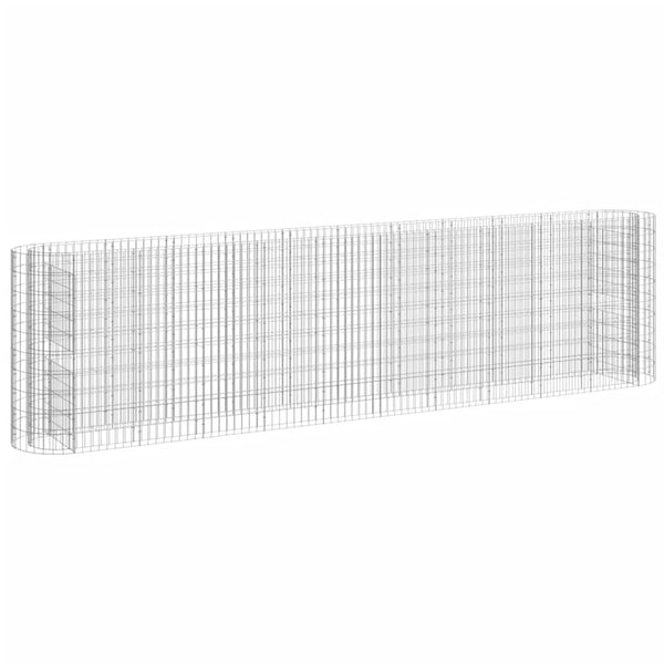 vidaXL Galvanized Iron Raised Gabion Planter 400x50x100 cm