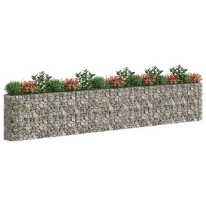 vidaXL Raised Gabion Planter Galvanised Iron 540x50x100 cm
