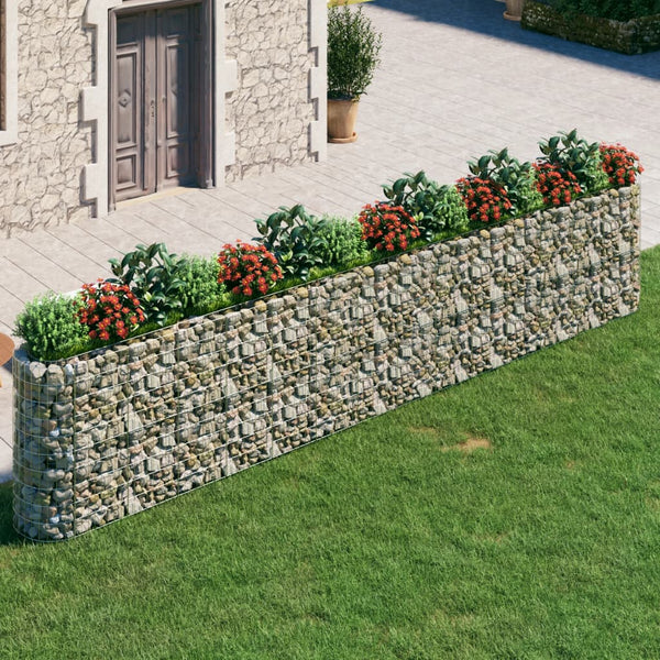vidaXL Raised Gabion Planter Galvanised Iron 540x50x100 cm