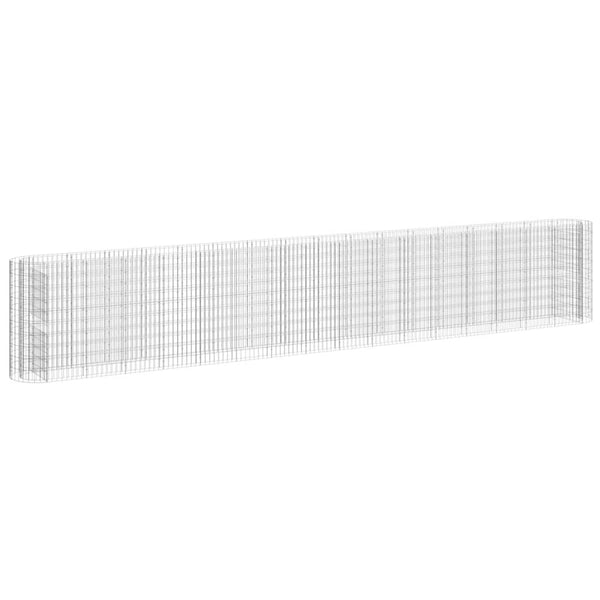 vidaXL Gabion Raised Garden Bed Galvanized Iron 610x50x100 cm
