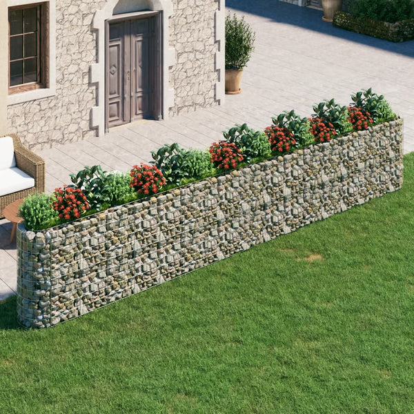 vidaXL Gabion Raised Garden Bed Galvanized Iron 610x50x100 cm