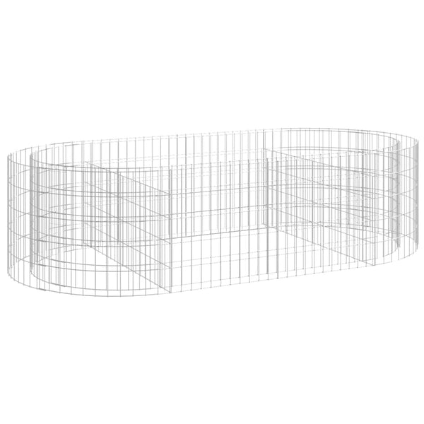 vidaXL Galvanized Iron Gabion Raised Garden Bed 200x100x50 cm