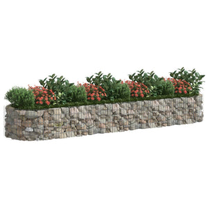 vidaXL Galvanized Iron Raised Garden Bed 400x100x50 cm