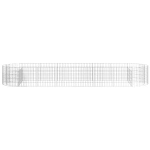vidaXL Galvanized Iron Raised Garden Bed 400x100x50 cm