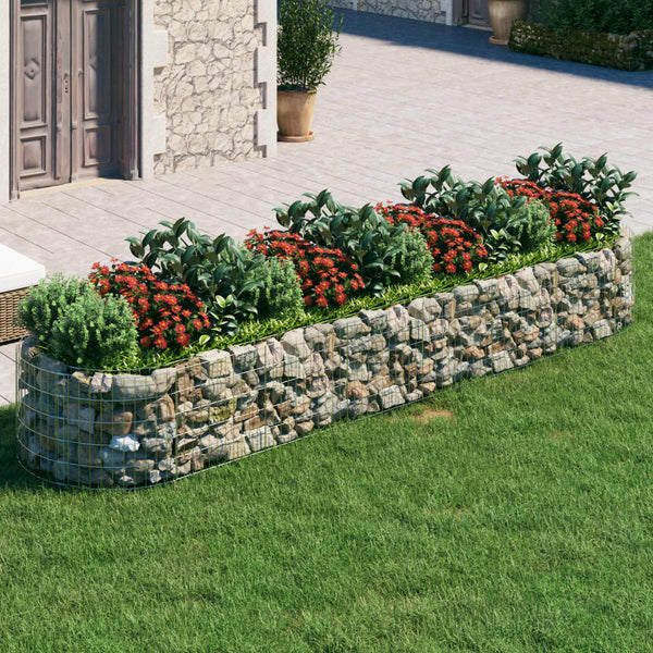 vidaXL Galvanized Iron Raised Garden Bed 400x100x50 cm