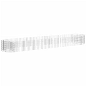 vidaXL Gabion Raised Garden Bed Galvanized Iron 500x100x50 cm