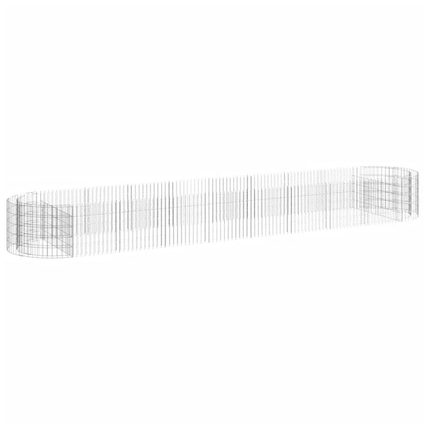 vidaXL Gabion Raised Garden Bed Galvanized Iron 500x100x50 cm