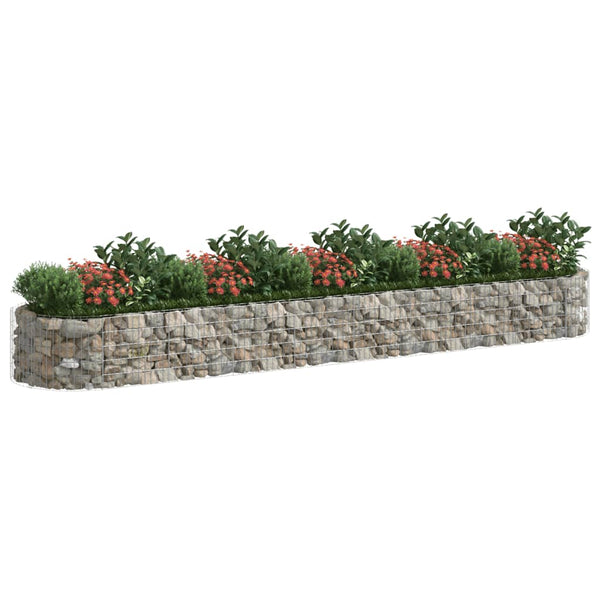 vidaXL Gabion Raised Garden Bed Galvanized Iron 500x100x50 cm
