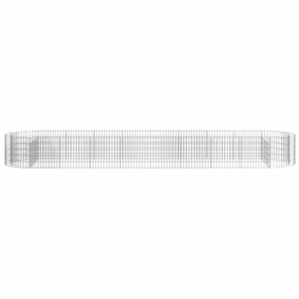 vidaXL Gabion Raised Garden Bed Galvanized Iron 500x100x50 cm