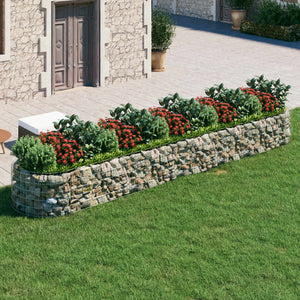 vidaXL Gabion Raised Garden Bed Galvanized Iron 500x100x50 cm