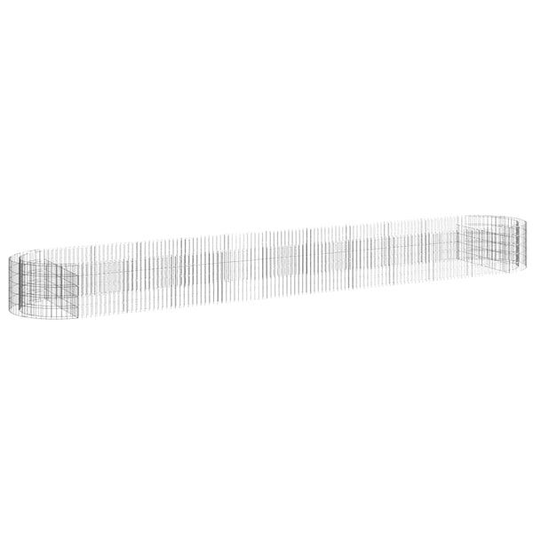 vidaXL Galvanized Iron Raised Garden Bed Gabion 600x100x50 cm