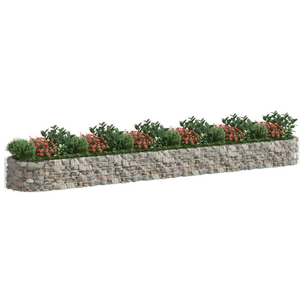 vidaXL Galvanized Iron Raised Garden Bed Gabion 600x100x50 cm