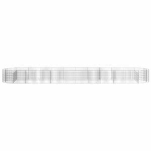vidaXL Galvanized Iron Raised Garden Bed Gabion 600x100x50 cm