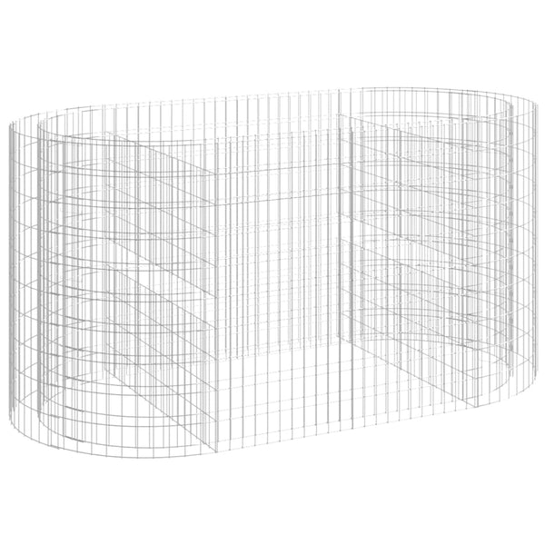 vidaXL Gabion Raised Garden Bed Galvanized Iron 200x100x100 cm