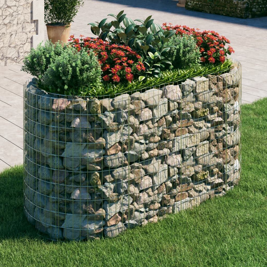 vidaXL Gabion Raised Garden Bed Galvanized Iron 200x100x100 cm