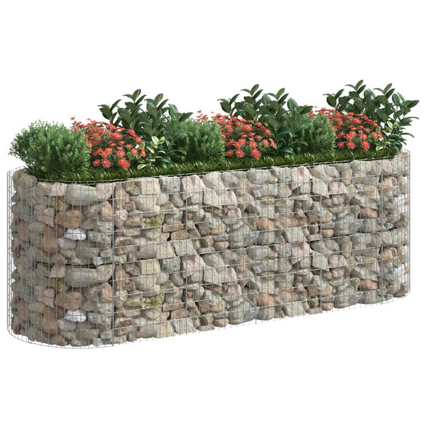 vidaXL Galvanized Iron Gabion Raised Garden Bed 300x100x100 cm