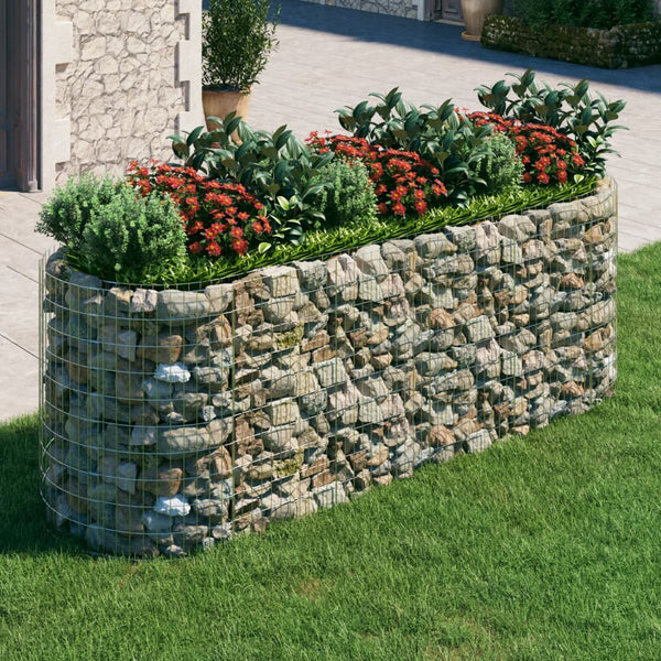 vidaXL Galvanized Iron Gabion Raised Garden Bed 300x100x100 cm