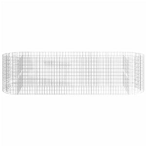 vidaXL Galvanized Iron Raised Gabion Planter 400x100x100 cm