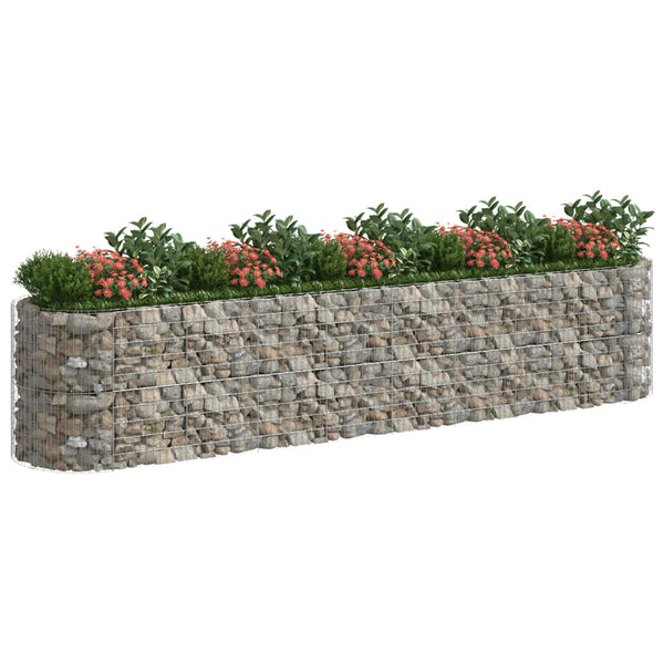 vidaXL Galvanized Iron Gabion Raised Garden Bed 500x100x100 cm