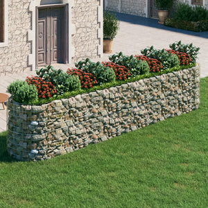 vidaXL Galvanized Iron Gabion Raised Garden Bed 500x100x100 cm