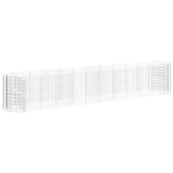 vidaXL Gabion Raised Garden Bed Galvanized Iron 600x100x100 cm