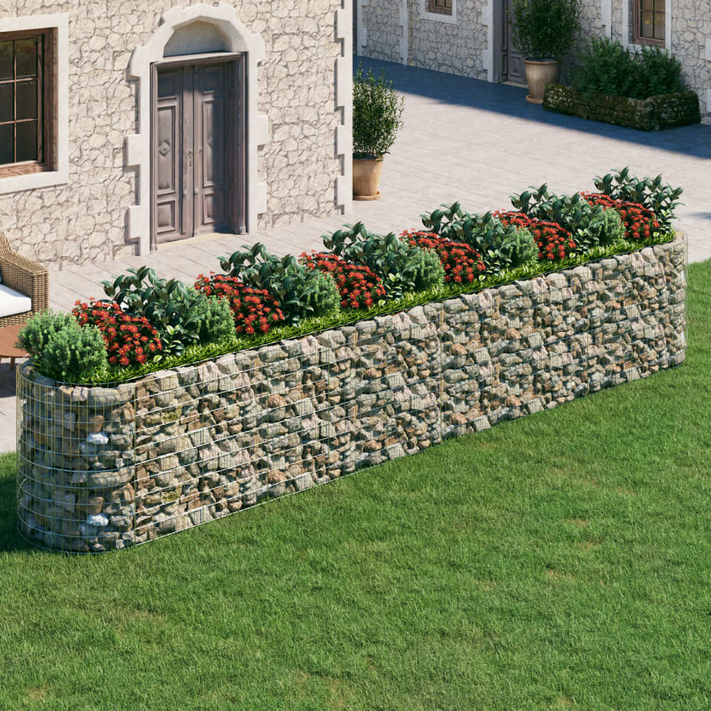 vidaXL Gabion Raised Garden Bed Galvanized Iron 600x100x100 cm