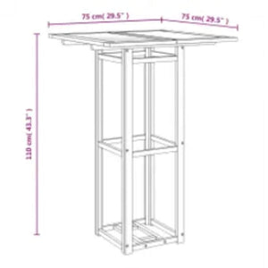 vidaXL Bistro Table 75x75x110 cm Solid Acacia Wood