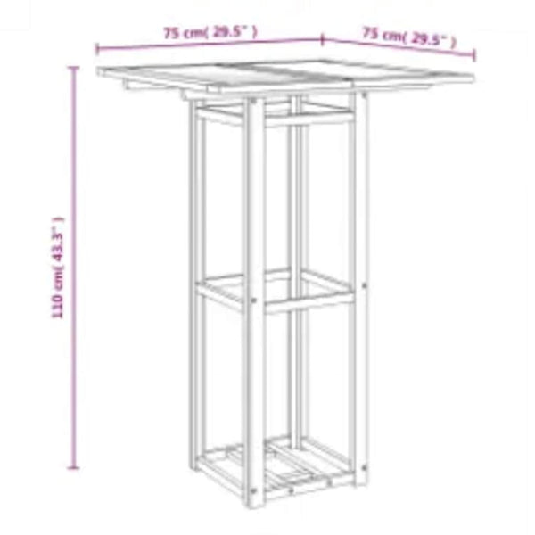 vidaXL Bistro Table 75x75x110 cm Solid Acacia Wood