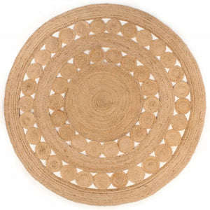 Jute Teppich Geflochten Rund, 180 cm