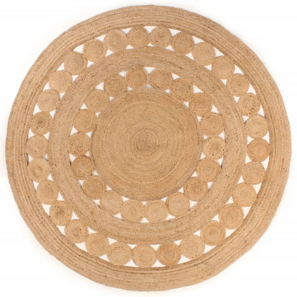 Jute Teppich Geflochten Rund, 180 cm