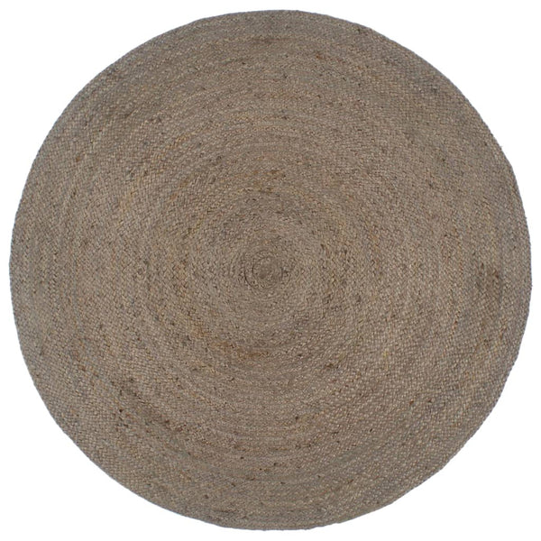 Handgefertigter Jute Teppich Rund Grau 210 cm