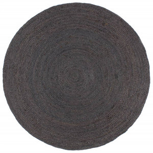 Handgefertigter Jute Teppich Dunkelgrau 210cm