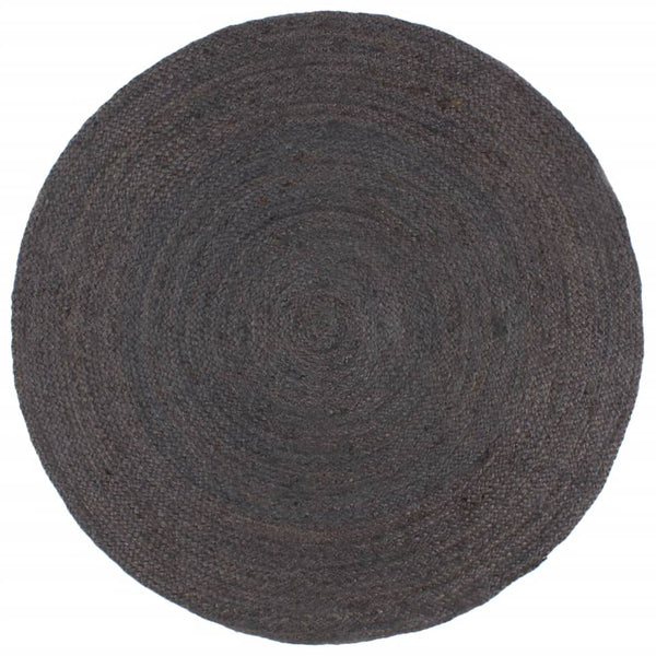 Handgefertigter Jute Teppich Dunkelgrau 210cm