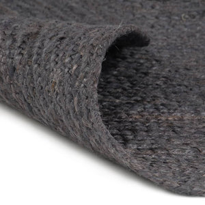 Handgefertigter Jute Teppich Dunkelgrau 210cm