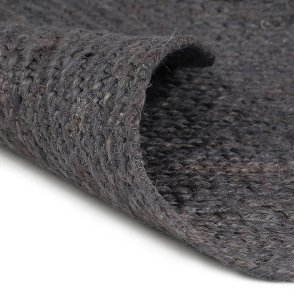 Handgefertigter Jute Teppich Dunkelgrau 210cm