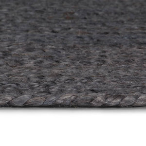 Handgefertigter Jute Teppich Dunkelgrau 210cm