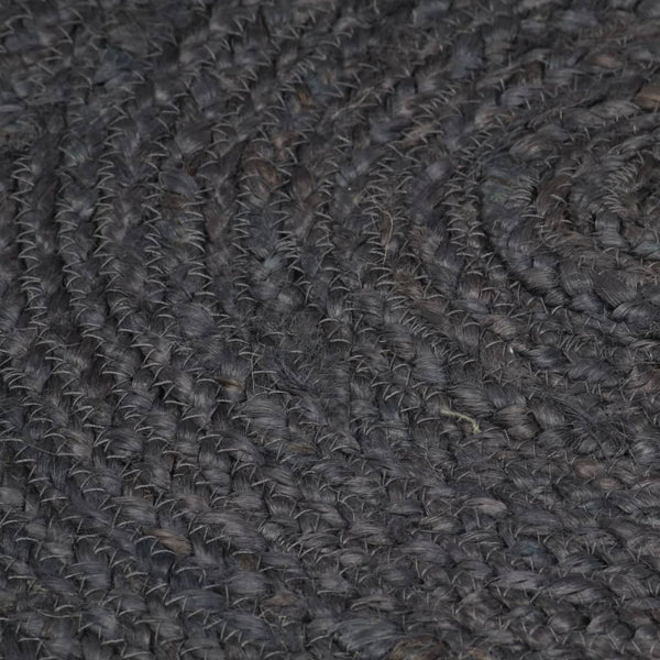 Handgefertigter Jute Teppich Dunkelgrau 210cm