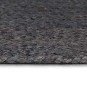 Handgefertigter Jute Teppich Rund Dunkelgrau 240 cm