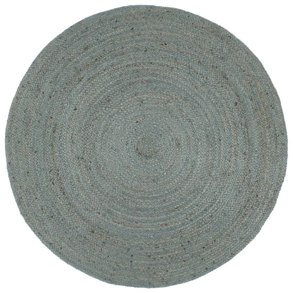 Handgefertigter Jute Teppich Rund Olivgrün 240cm