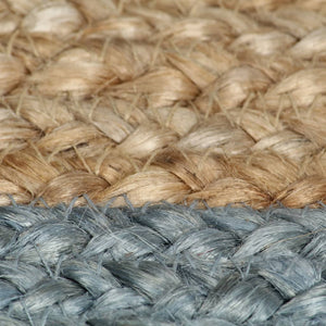 Handgefertigter Jute Teppich mit Olivgrünem Rand 210 cm