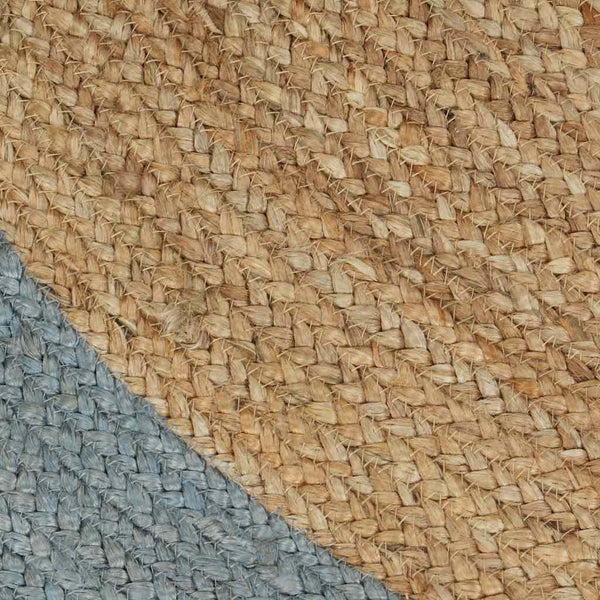 Handgefertigter Jute Teppich mit Olivgrünem Rand 240cm