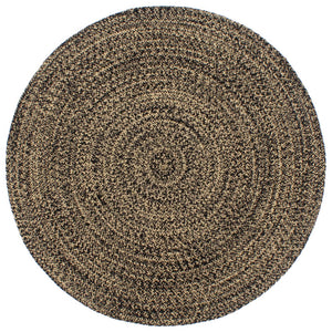 Handgefertigter Jute Teppich Schwarz Braun 210cm