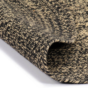 Handgefertigter Jute Teppich Schwarz Braun 210cm
