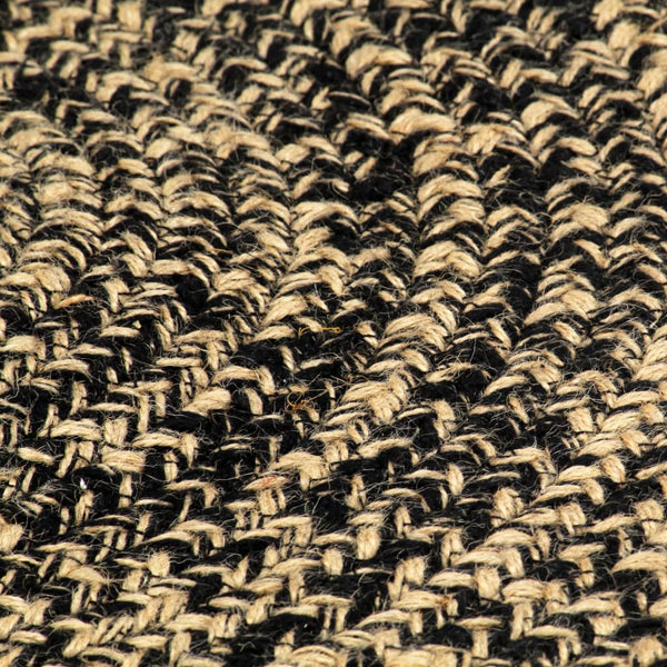 Handgefertigter Jute Teppich, Schwarz/Braun, 240cm