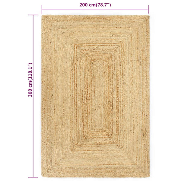 Handgefertigter Jute Teppich 200x300 cm