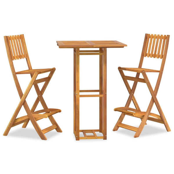 vidaXL 3-Piece Garden Bar Set Solid Acacia Wood