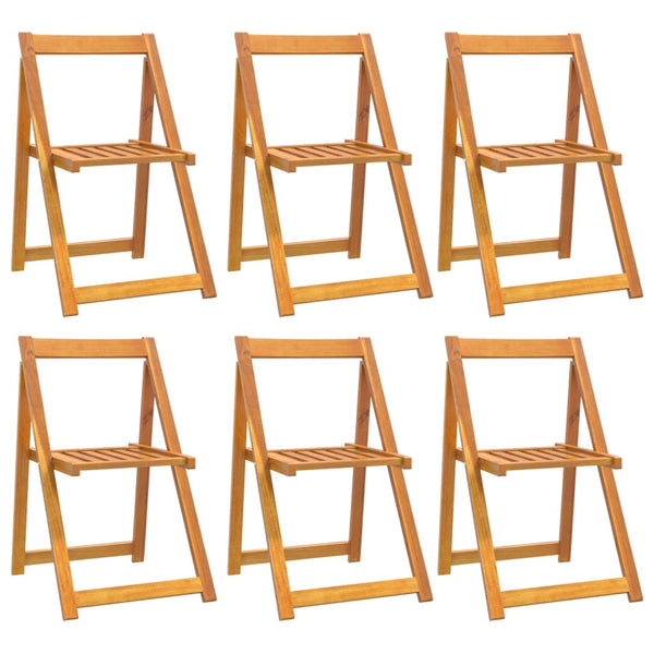 vidaXL Folding Garden Chairs 6 pcs. Solid Acacia Wood