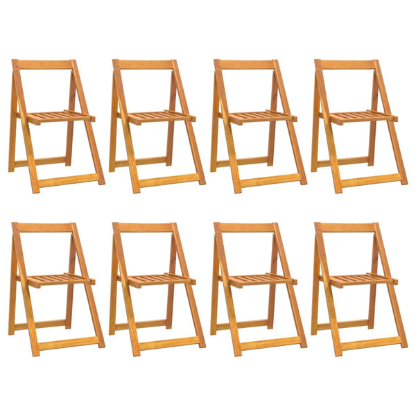 vidaXL Folding Garden Chairs 8 pcs. Solid Acacia Wood
