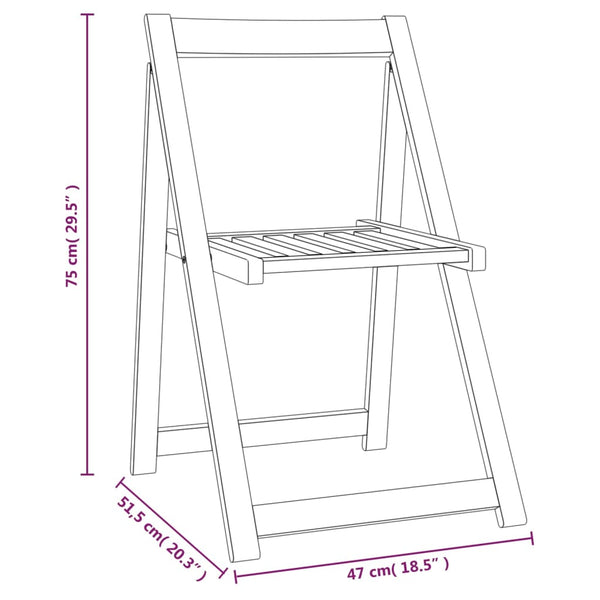 vidaXL Folding Garden Chairs 8 pcs. Solid Acacia Wood